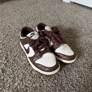 Nike Brown and White Low-Top Sneakers